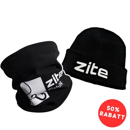 Accessoire Set mit Beanie und Schlauchschal wärmend - Schwarz mit Logo für Erwachsene Angeln & Outdoor