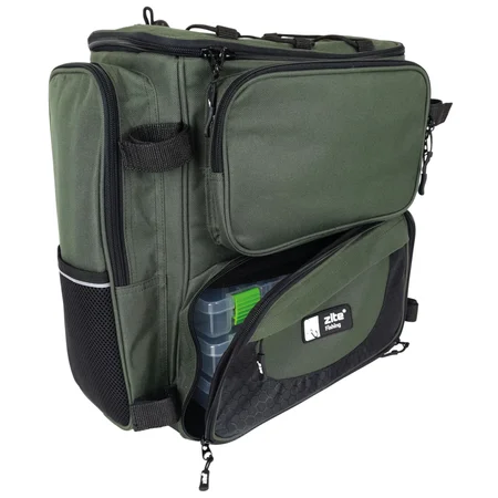 Angelrucksack Grün mit Boxen & Rückenpolster für Spinnfischer Zite Fishing