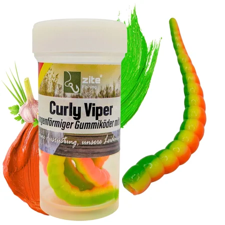 Zite Fishing Curly Viper Rainbow Knoblauch 6,5 cm Rotationsköder für Forelle 8 Stück