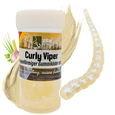 Zite Fishing Curly Viper Ghost Knoblauch 6,5 cm Rotationsköder für Forelle 8 Stück