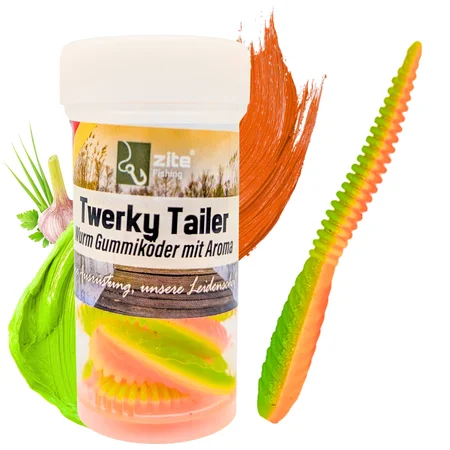 Zite Fishing Twerky Tailer Rainbow Knoblauch 7 cm 8 STK 3in1 Gummiköder Forelle