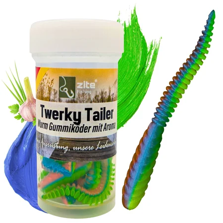 Zite Fishing Twerky Tailer Mystica Knoblauch 7 cm 8 STK 3in1 Gummiköder Forelle