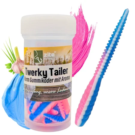 Zite Fishing Twerky Tailer Universe Knoblauch 7 cm 8 STK 3in1 Gummiköder Forelle