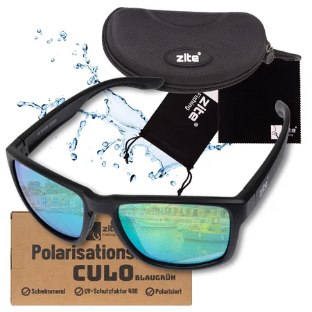 Zite Fishing Polarisationsbrille Culo – Blaugrün verspiegelt mit UV400-Schutz, schwimmfähig & Hardcase