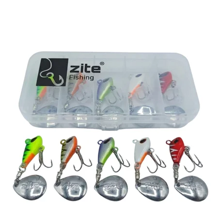 Zite Fishing Jigspinner Set Neon M 10g – 5 Spin-Jigs für Barsch, Zander, Hecht & Forelle