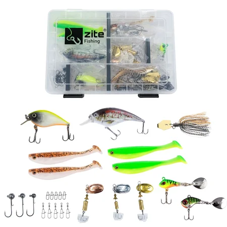 Zite Fishing Zielfisch Box Barsch – 24-tlg. Köder-Set für Spinnfischen | Wobbler, Gummiköder, Spinner & Jigspinner
