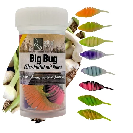Big Bug Schock Mix Knoblauch 50 mm 8 Stück Käfer Imitat Forellenköder Zite Fishing