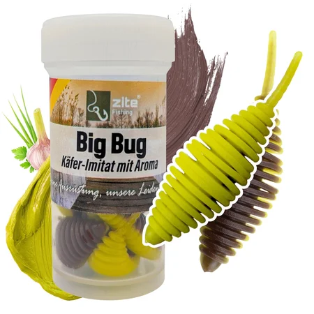 Big Bug Banana Knoblauch 50 mm 8 Stück Käfer Imitat Forellenköder Zite Fishing