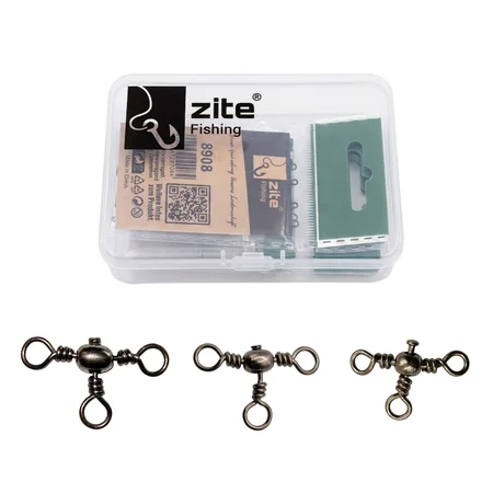 Zite Fishing Kreuzwirbel Sortiment 45 Stück – T-Wirbel Größe 6, 8 & 10 für Paternoster & Dropshot