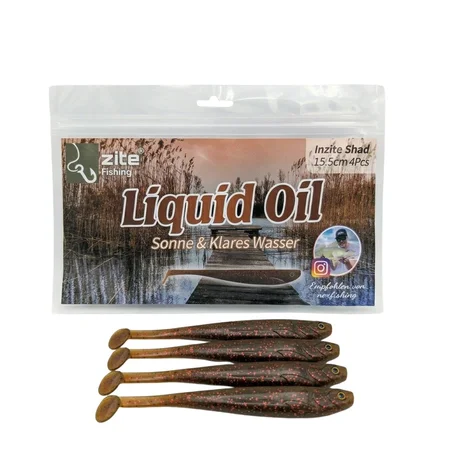 Zite Fishing Inzite Shad Liquid Oil 15,5 cm – Gummifisch für Zander & Hecht 4 Stück