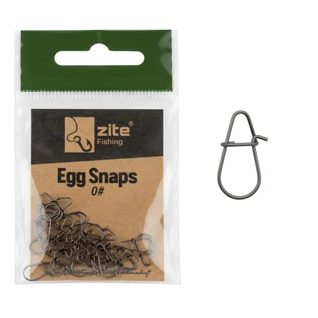 Zite Fishing Egg Snaps Gr. 0# – 30 Stück Karabinerhaken 12 kg Tragkraft für Spinnfischen auf Barsch, Zander & Hecht