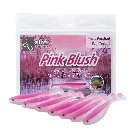 Zite Fishing Inzite Pershad Pink Blush Gummiköder 8 cm – 7 Stück Softbait für Barsch, Zander & Hecht