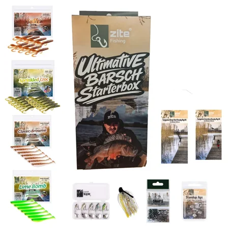 Zite Fishing Ultimative Starterbox Barsch – Komplettset mit Gummifischen, Rigs & Jigspinner