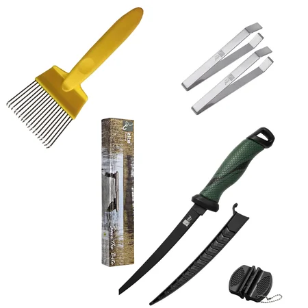 Zite Fishing All-in-One Filetier-Set – Filetiermesser 20cm, Filetierkamm & 2 Grätenzangen