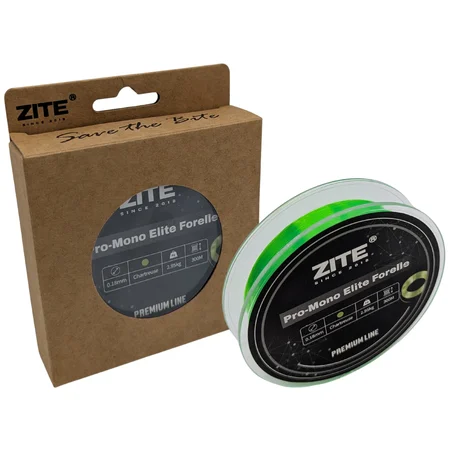 Zite Fishing Pro-Mono Elite Forelle – Monofile Angelschnur chartreuse, 300 m, 0,18 mm, 2,95 kg
