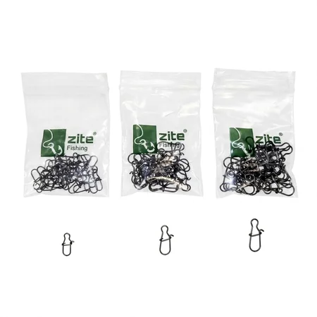Zite Fishing Karabinerwirbel 3er Set - 90 Stück in 3 Größen - Tönnchenwirbel mit Schnellverschluss für Spinnfischen & Fo