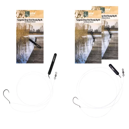 Zite Fishing Tungsten Drop Shot Ready Rig #S + #L 3er Set - Fertigmontage für Barsch, Zander & Hecht
