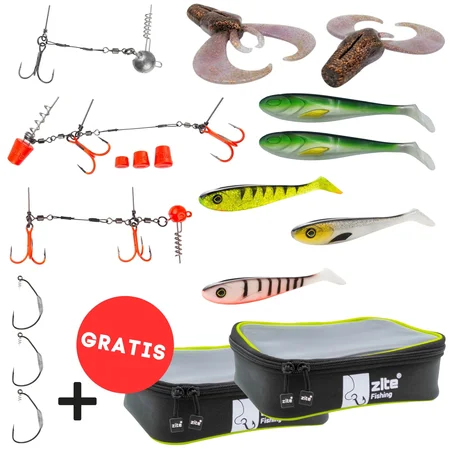 Zite Fishing Big Bait Starter-Set – Hechtköder, Hechtsysteme, Offset-Haken & 2x Window Bag GRATIS für Großhecht