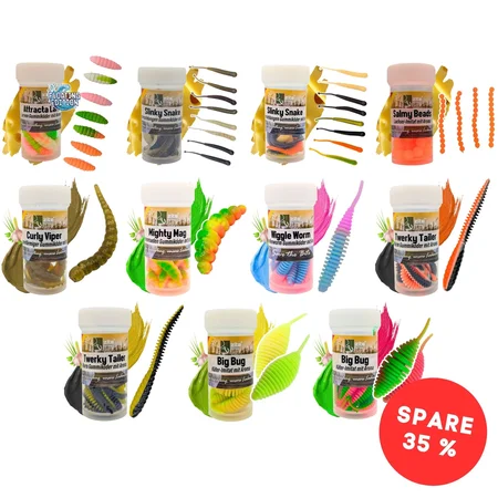 Zite Fishing Forellenköder Mix XL – 11 Gummiköder-Sets für Forelle | Käse & Knoblauch | UL, Sbirolino, Dropshot