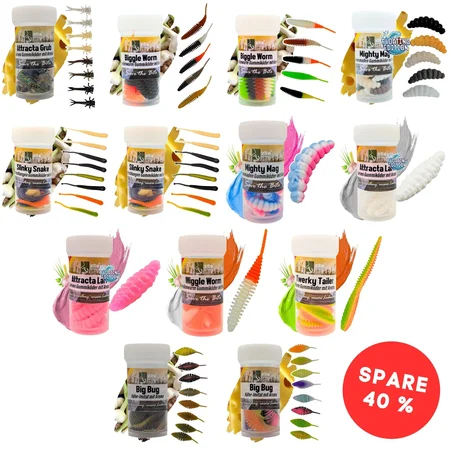 Zite Fishing Forellenköder Mix XL – 13 Gummiköder-Sets für Forelle | Käse & Knoblauch | UL, Sbirolino, Dropshot