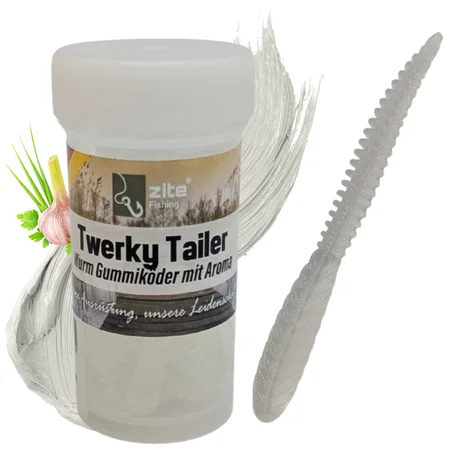 Twerky Tailer Glow Edition Knoblauch 7 cm 8 Stück – Forellen Gummiköder UV-aktiv