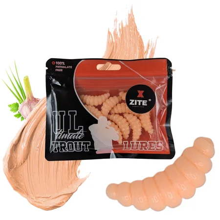 Big Mag Forellen Gummimaden Lachs UV-aktiv Knoblauch 3 cm 10 Stück
