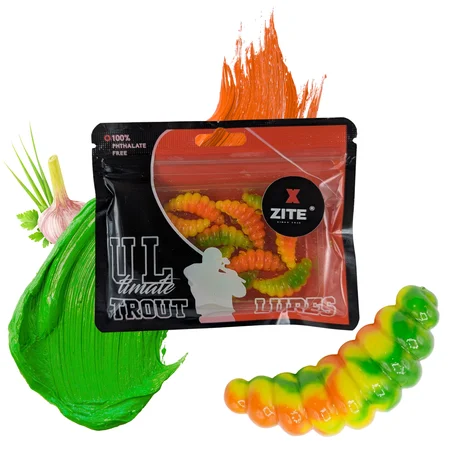 Big Mag Rainbow Knoblauch 3 cm 10 Stück – UV-aktive Forellen-Gummimaden