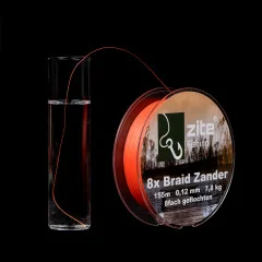 Geflochtene Schnur 8x Zander Angeln Spinnfischen 155m 0,12mm Orange Zite Fishing - Geringe Abfärbungsquote