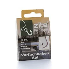 Aalhaken mit Vorfach Schnur Monofil Gebunden Gr. 1 10 STK Zite Fishing - Fertig gebunden