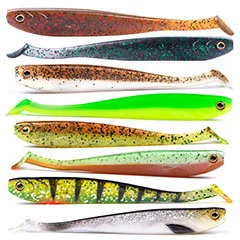 Inzite Shad Zander Gummiköder 12 cm 5 Stück Tüte Lime Bomb - 8 verschiedene Farben