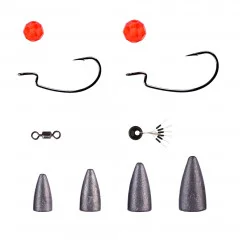 Carolina & Texas Rig Box 70-teilig Finesse Drop Shot Set Zite Fishing - Vielseitiges Set