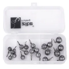 Drop Shot Blei Kugelblei Sortiment Rund 25 Stück 5 Gewichte in Box Zite Fishing - Praktische Sortierbox