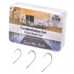 Forellenhaken Spoon Haken Set 30 Stück 3 Größen in Box Zite Fishing - Drei Größen