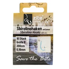 Zite Fishing Sbirolinohaken mit Schnur Größe 10 - 10 teilig - Maximale Stabilität und Qualität