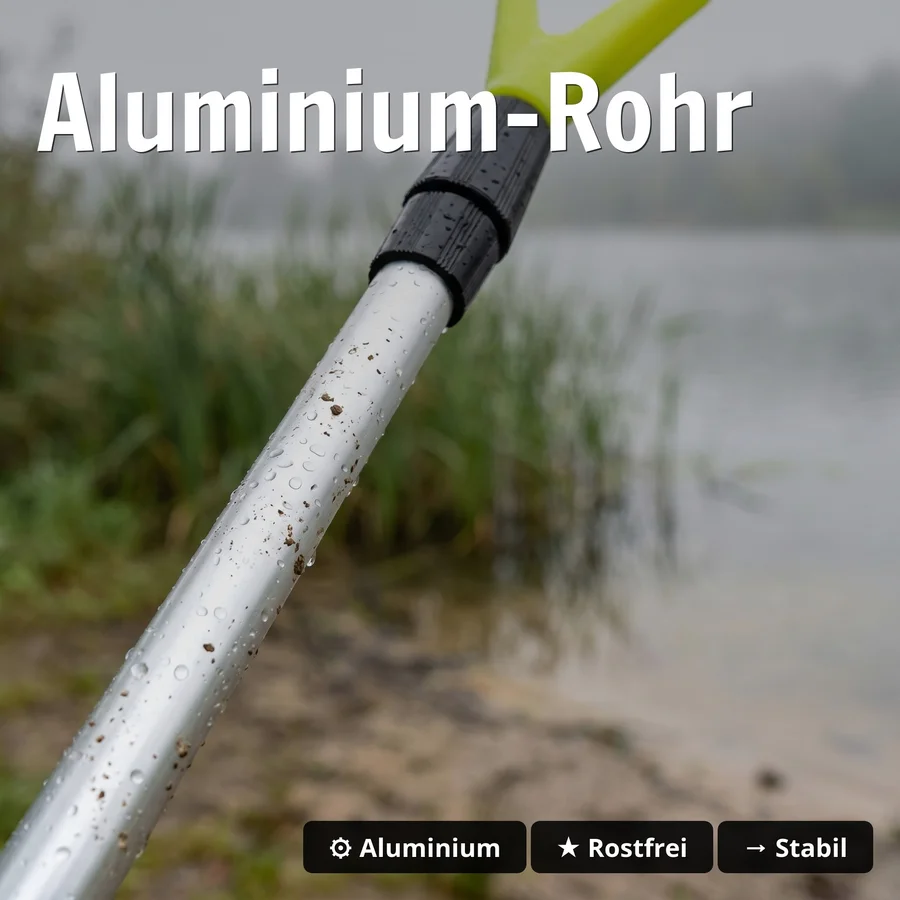 Zite Fishing teleskopischer Rutenhalter 1,35m 3er Set Aluminium Erdspieß mit V-Auflage & Schnurlaufkerbe - Aluminium-Rohr