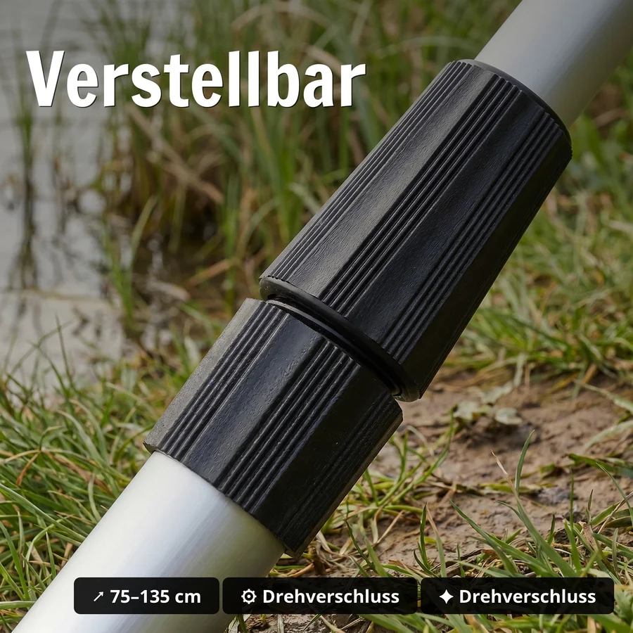 Zite Fishing teleskopischer Rutenhalter 1,35m 3er Set Aluminium Erdspieß mit V-Auflage & Schnurlaufkerbe - Verstellbar