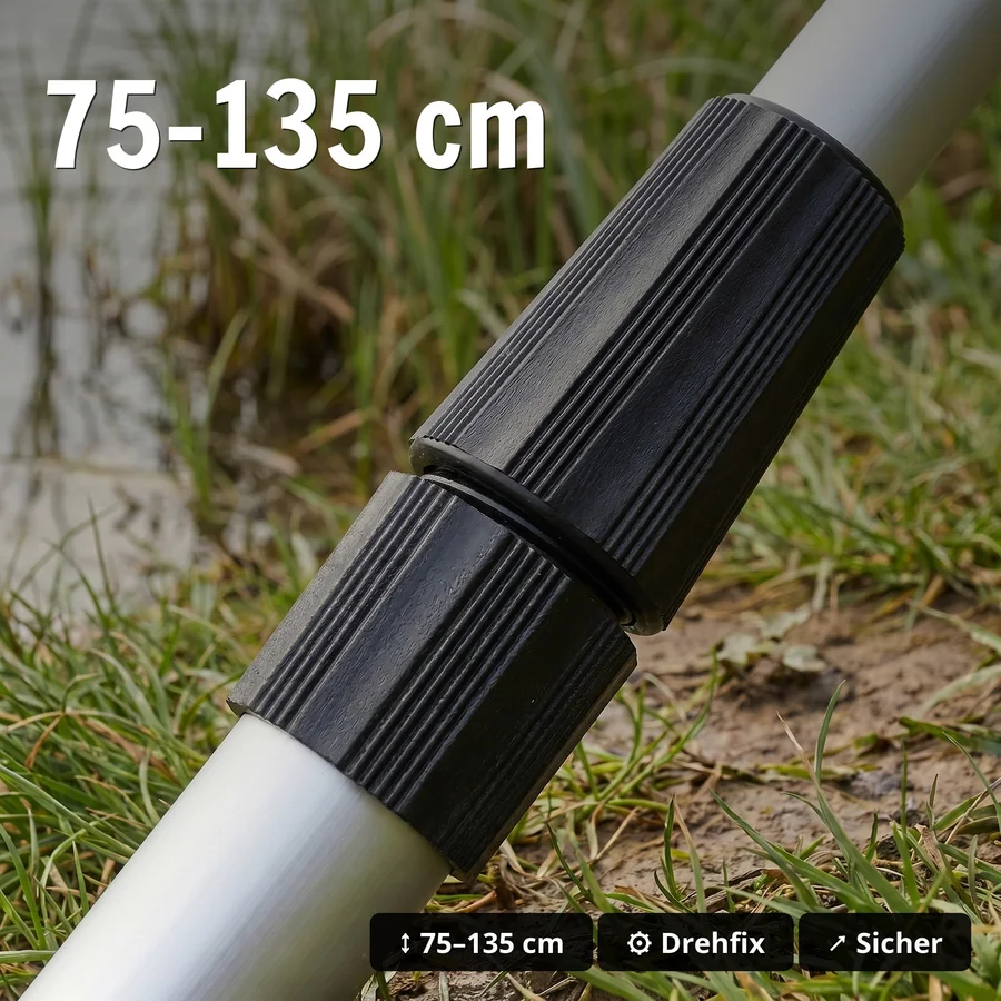 Zite Fishing Teleskopischer Rutenhalter 1,35m - 10er Set Aluminium Erdspeer mit Schnurlaufkerbe - 75–135 cm