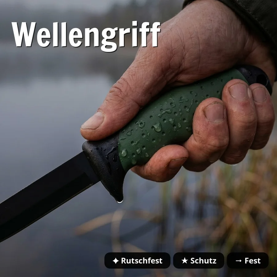 Angelmesser mit Gürtel-Messerscheide 22cm Zite Fishing - Wellengriff