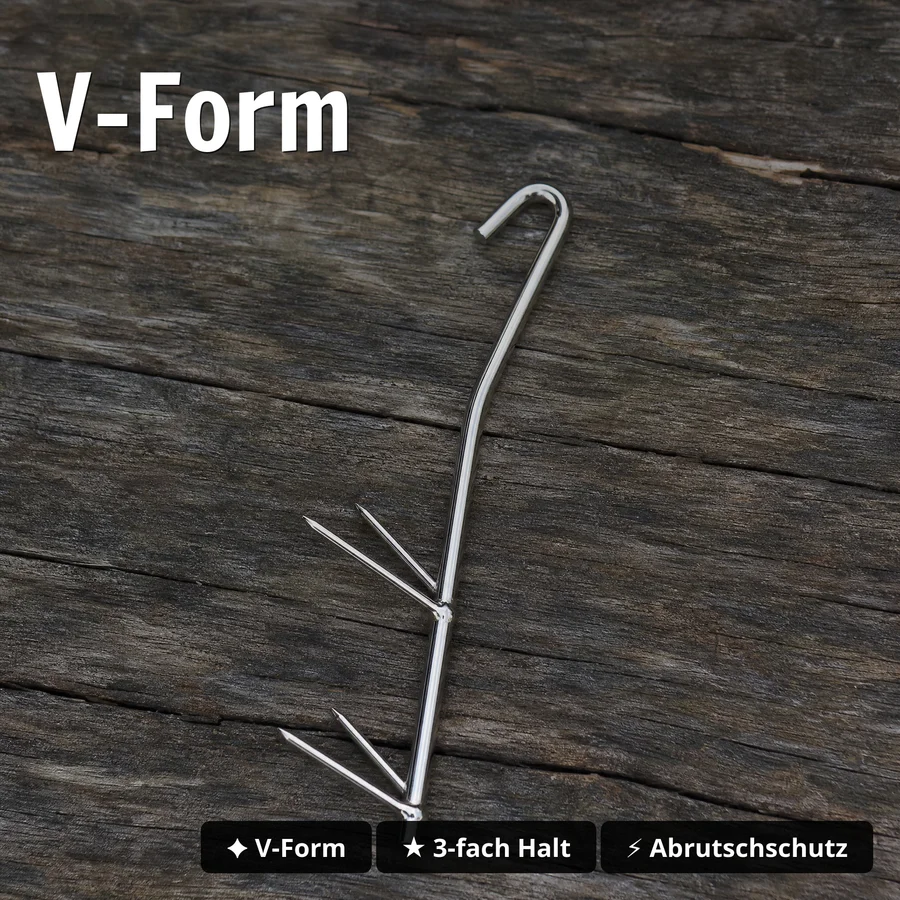 Zite Fishing V-Räucherhaken Set 12 Stück - V-Form
