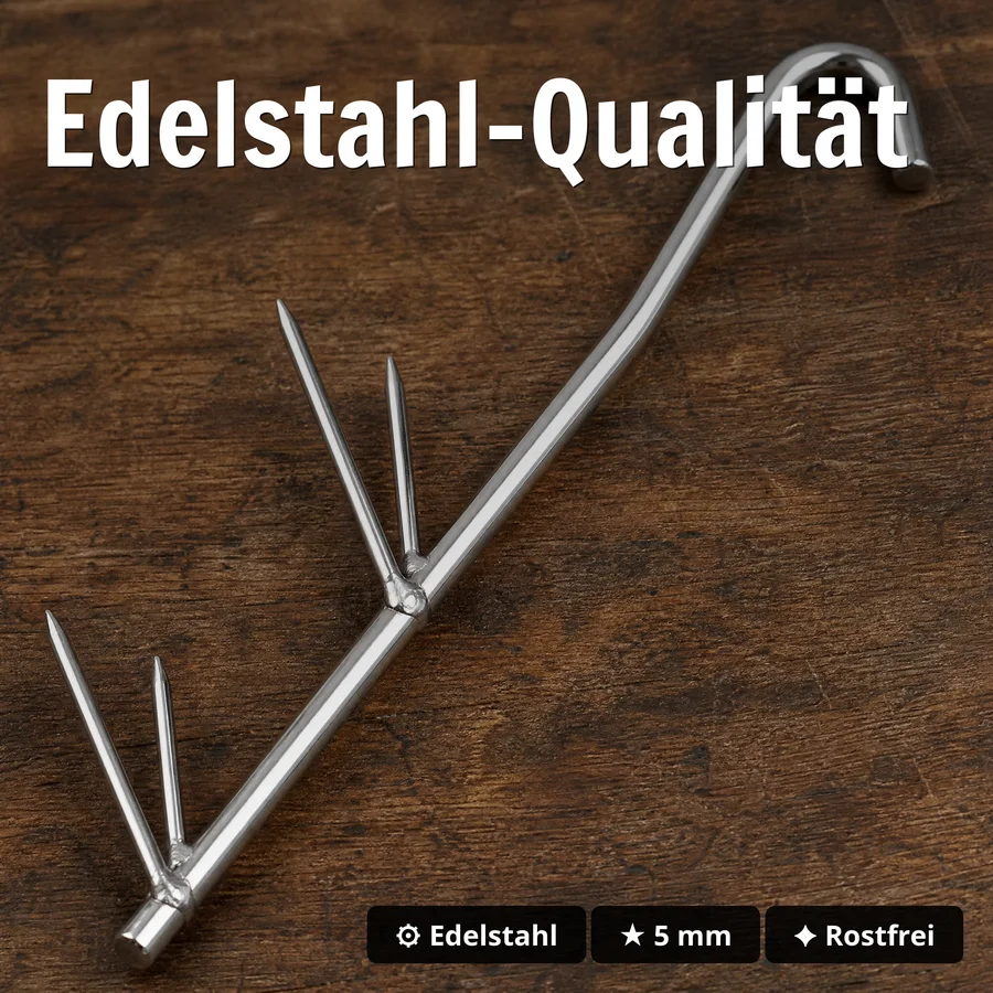 V-Räucherhaken Set Fische Räuchern Stainless Steel Räucherofen 18 Stück Zite Fishing - Edelstahl