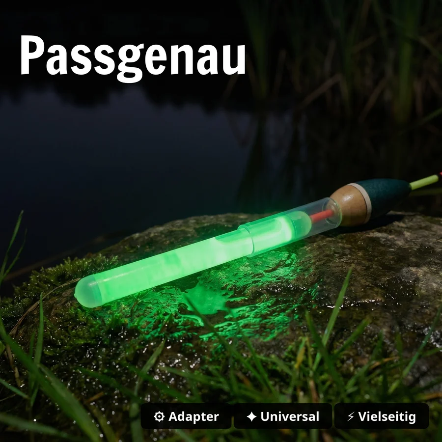 10x Knicklicht 2er Set – 20 Knicklichter Gelb & Grün mit Adapter für Nachtangeln Zite Fishing - Passgenau
