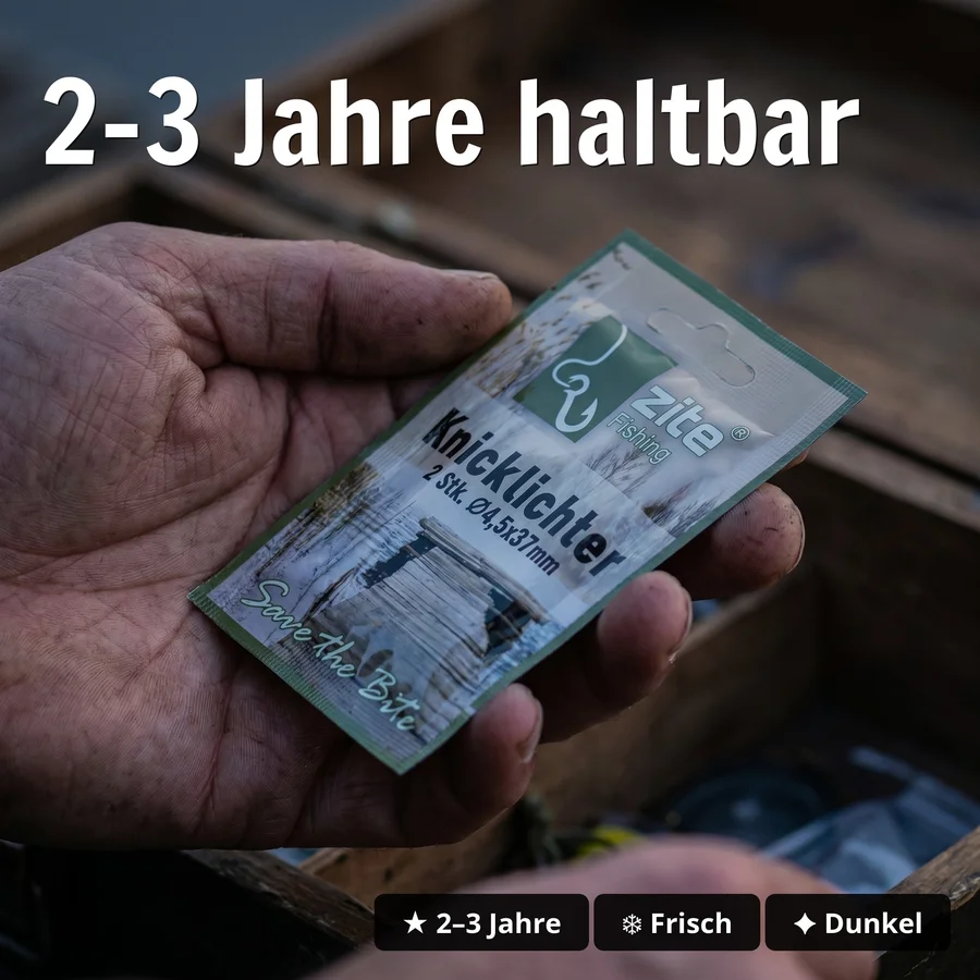 50x Knicklicht Vorratspack – 25 Beutel à 2 Stück Gelb/Grün mit Adapter Zite Fishing - 2–3 Jahre haltbar