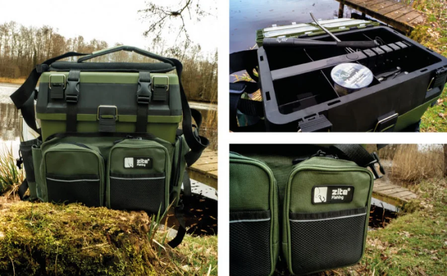 Zite Fishing Multi Angel-Koffer-Rucksack u. Sitz-Kiepe in 1 + Hakenlöser Zange Gebogen 18cm - Unser Angelkoffer im Outdoor-Einsatz