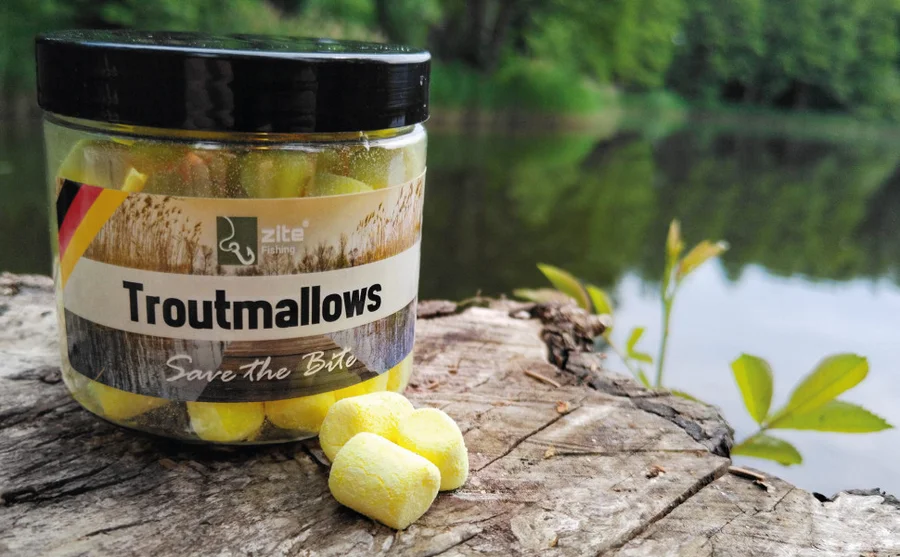 Troutmallows Forellenköder 40 g Banane Gelb Zite Fishing - Unsere Troutmallows im Outdoor-Einsatz!