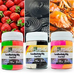 Zite Fishing Special Edition Forellenteig-Set - 2x3 Sorten Angelpaste - Lakritz, Erdbeere, Krabbe - Vielfältige Aromen