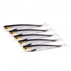 Inzite Shad Starterbox-Set 39 Zander Gummifische 12cm, 6 Jighaken, 24 Snaps + Köderbox - Bewährter Zanderköder