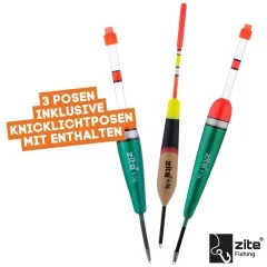 XXL Allround Angelzubehör-Set mit Vorfachhaken, Posen, Hakenlöser Set & vieles mehr - Ideal für jede Tageszeit