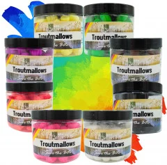 Troutmallows XXL Einsteigerset mit Bodentastern, Haken, Wirbeln, Gummiperlen & Mehr - 8 unwiderstehliche Aromen & auffällige Farben