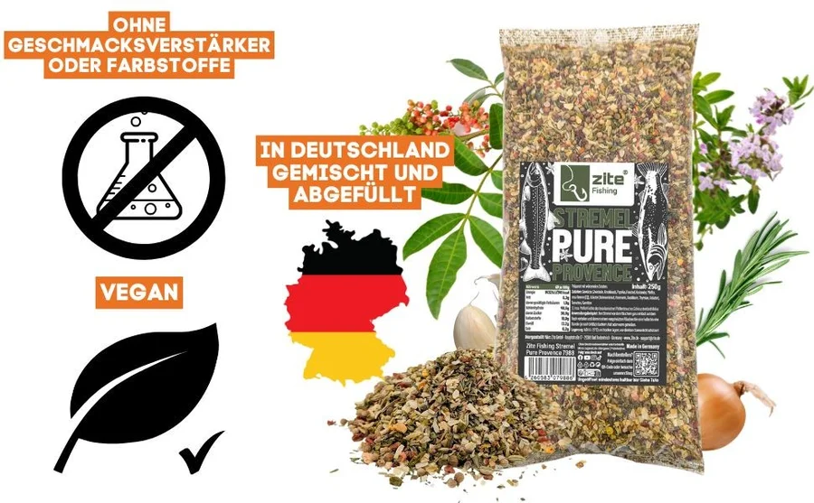 Zite Fishing Stremel Pure Provence 250 g Räuchergewürz zum Fische Räuchern  - Detaillierte Übersicht