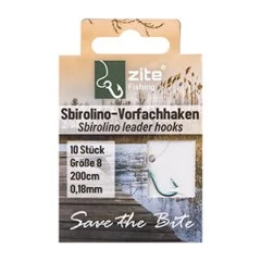 Zite Fishing Sbirolino-Vorfachhaken Größe 8 mit Schnur - 10 Stück - Blaue Haken für reduzierte Scheuchwirkung